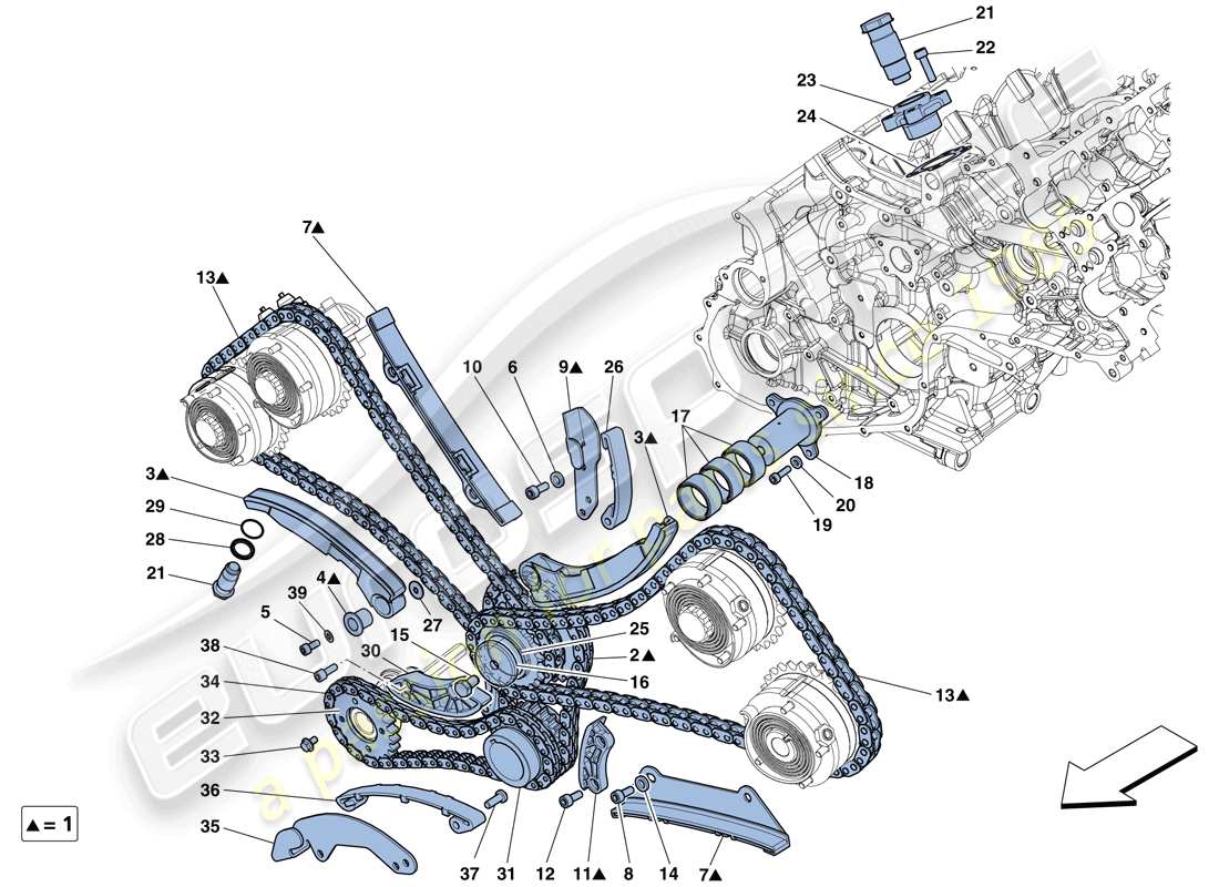 ferrari 458 speciale aperta (europe) timing system - drive part diagram