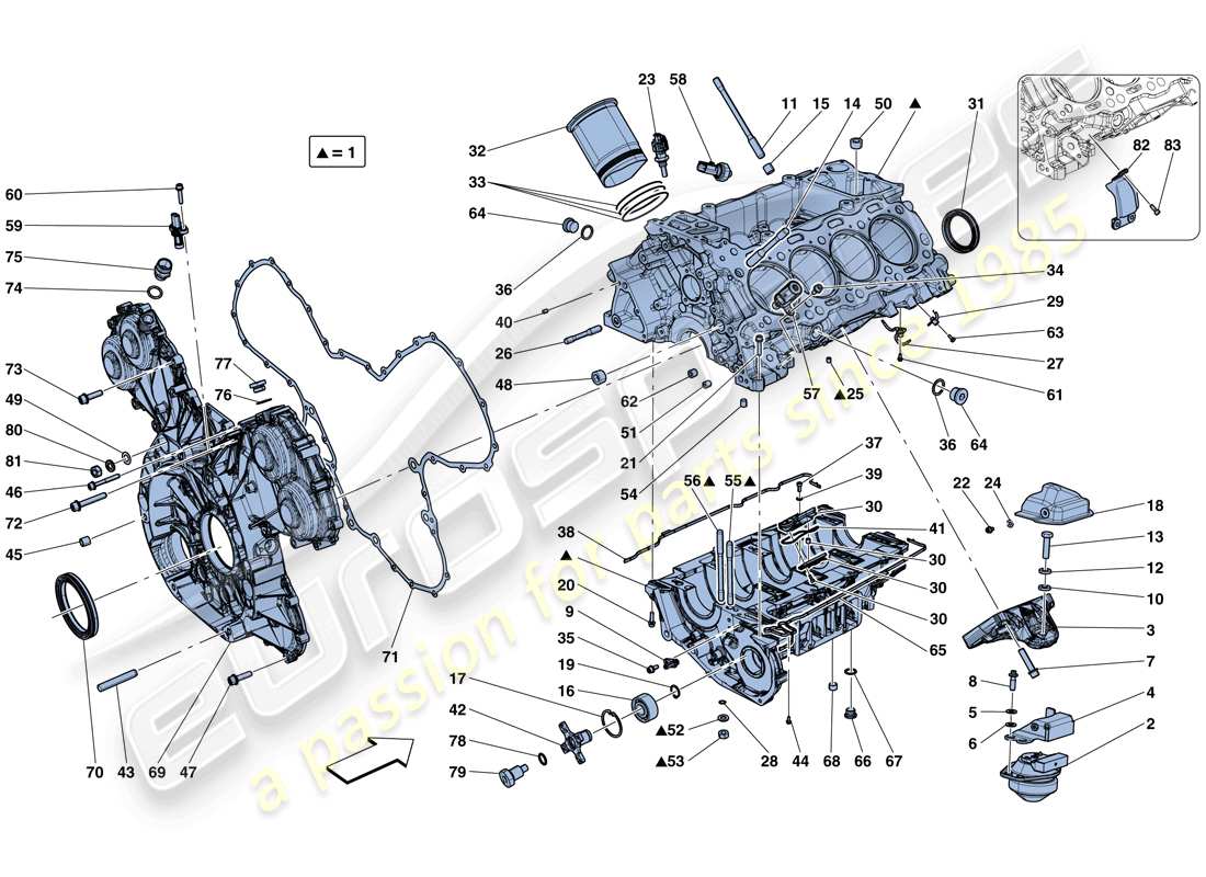 ferrari 488 gtb (rhd) crankcase part diagram