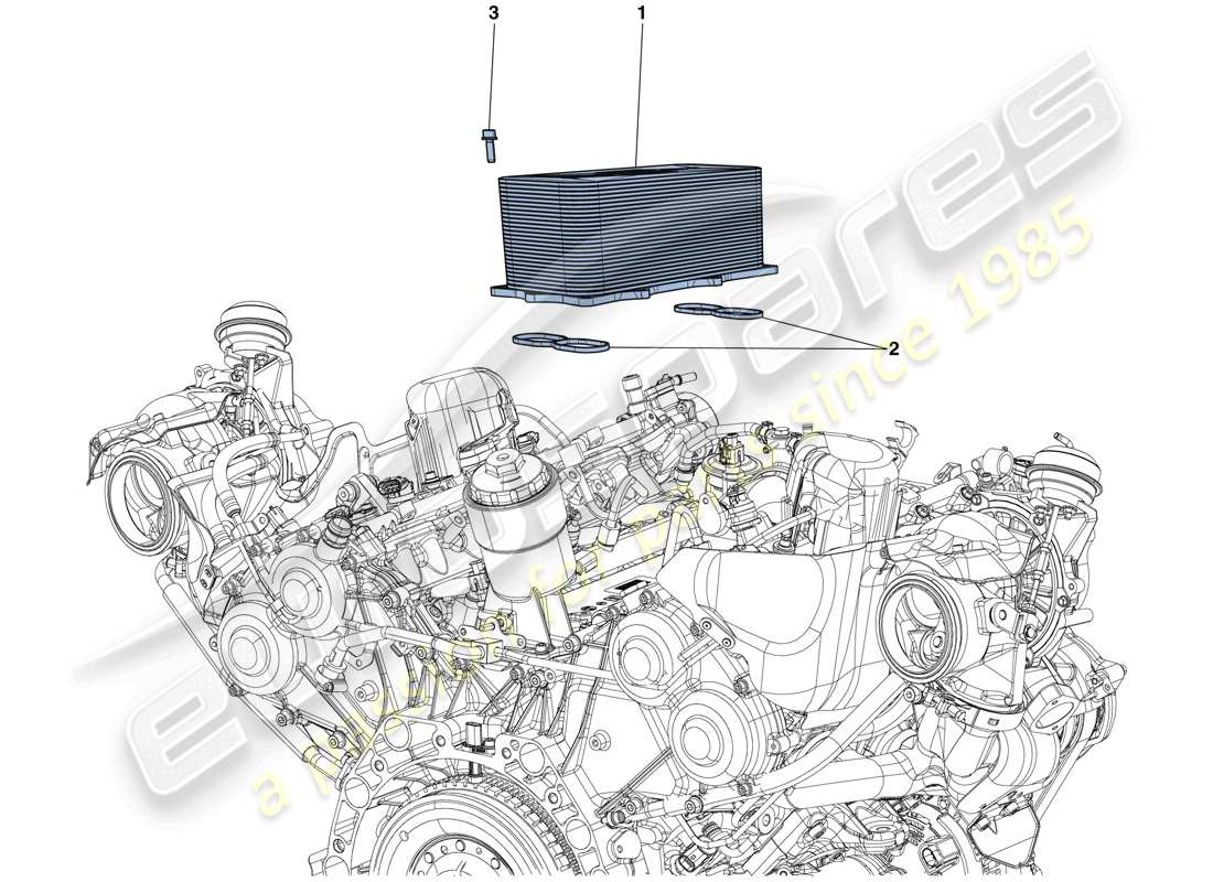 ferrari 488 gtb (europe) engine heat exchanger part diagram