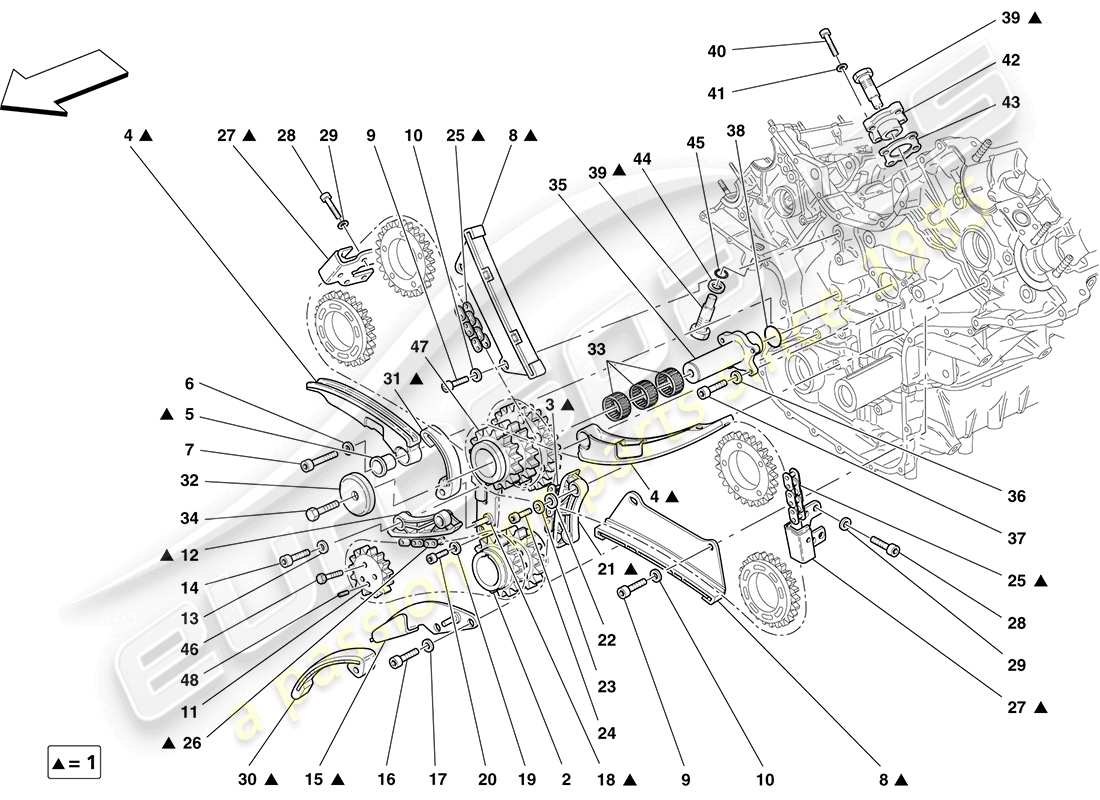 ferrari f430 coupe (rhd) timing system - drive part diagram