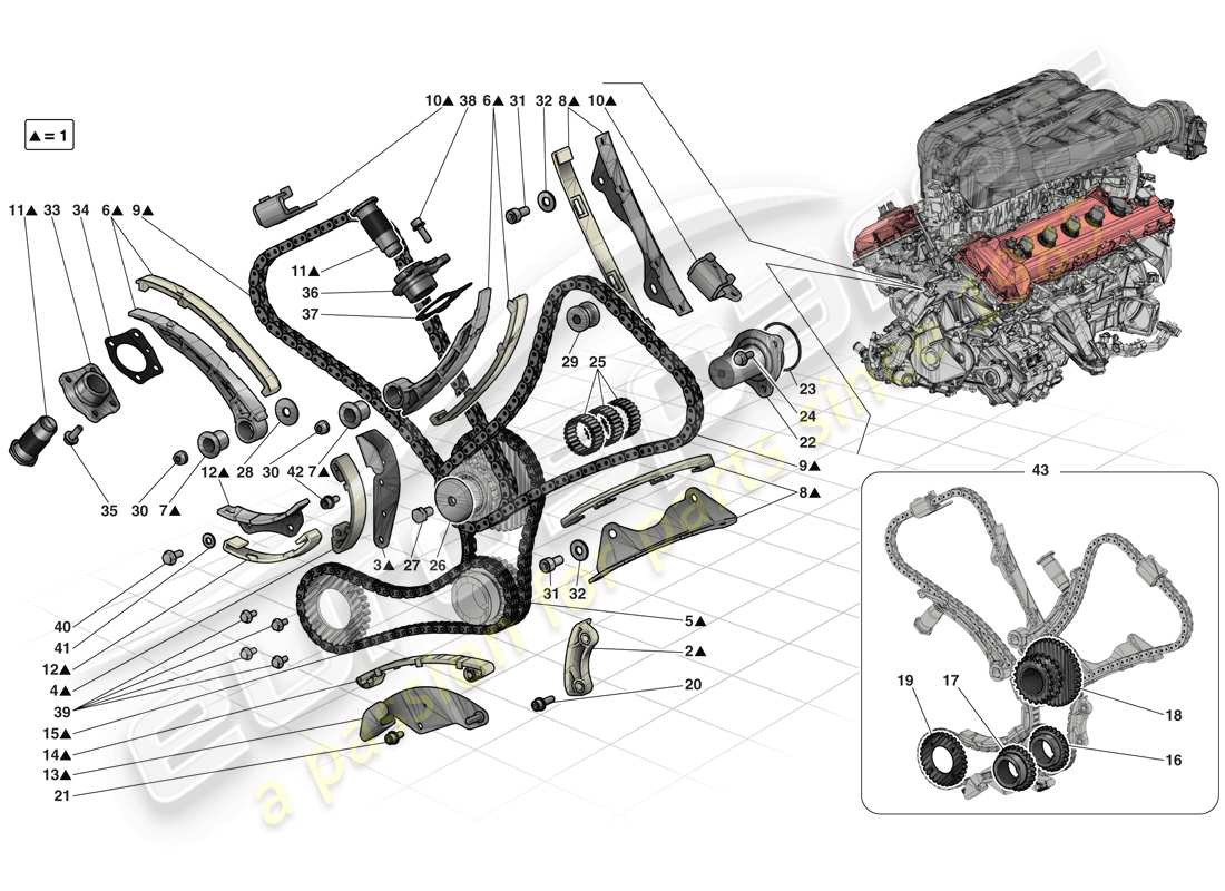 ferrari laferrari (europe) timing system - drive part diagram