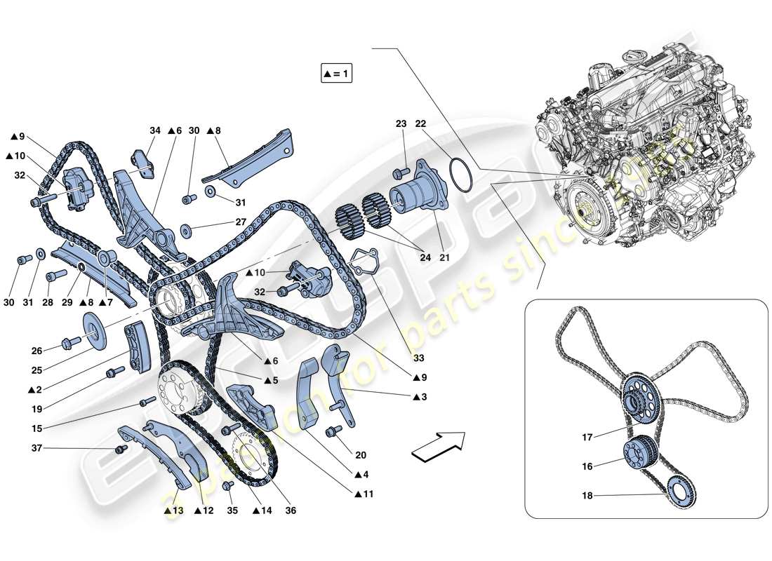 ferrari gtc4 lusso t (rhd) timing system - drive part diagram