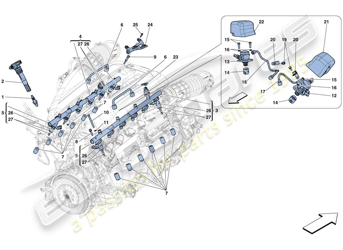 ferrari 812 superfast (europe) injection - ignition system part diagram