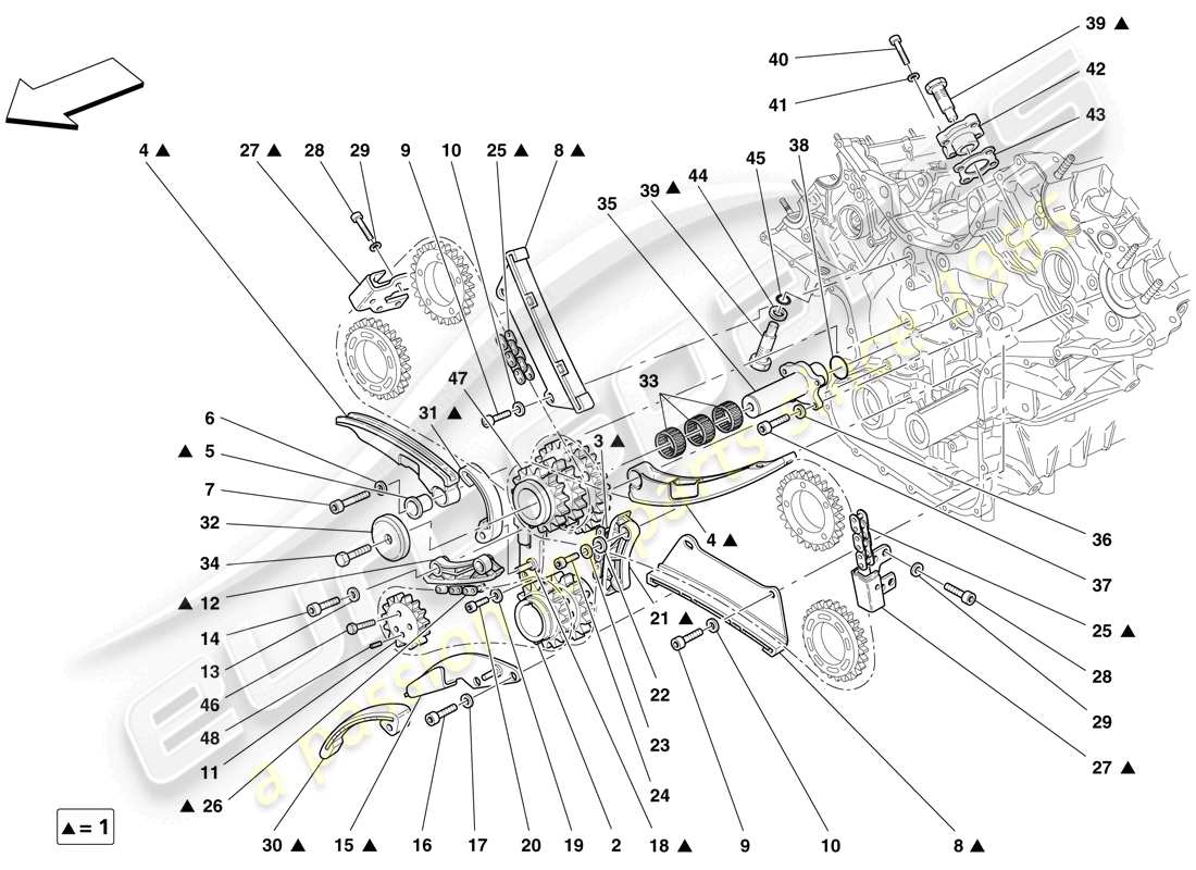 ferrari f430 scuderia (europe) timing system - drive part diagram