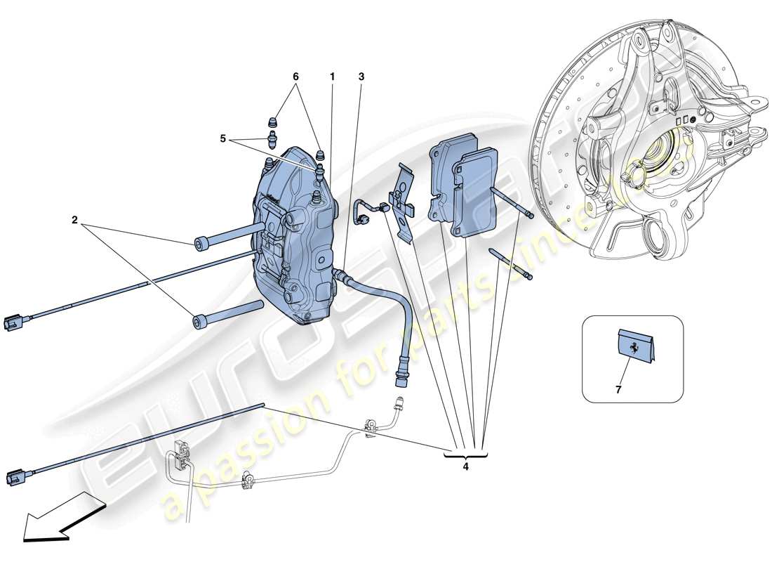 ferrari 458 spider (europe) rear brake callipers part diagram