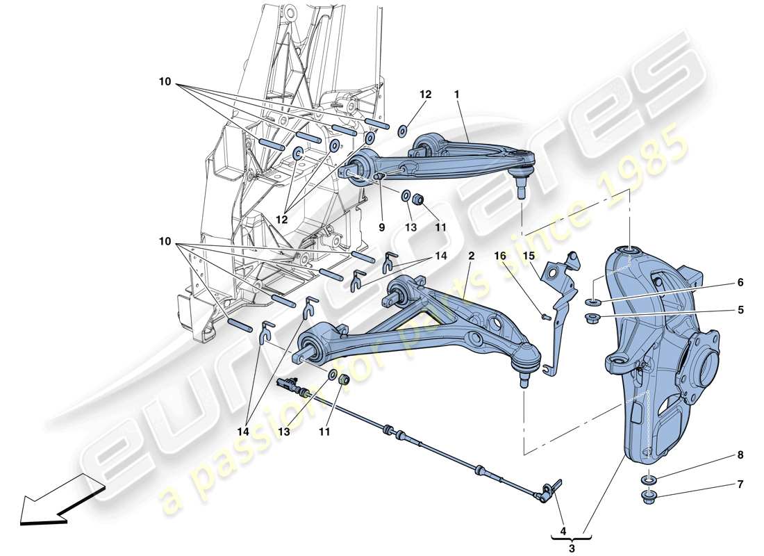 ferrari gtc4 lusso (europe) front suspension - arms part diagram