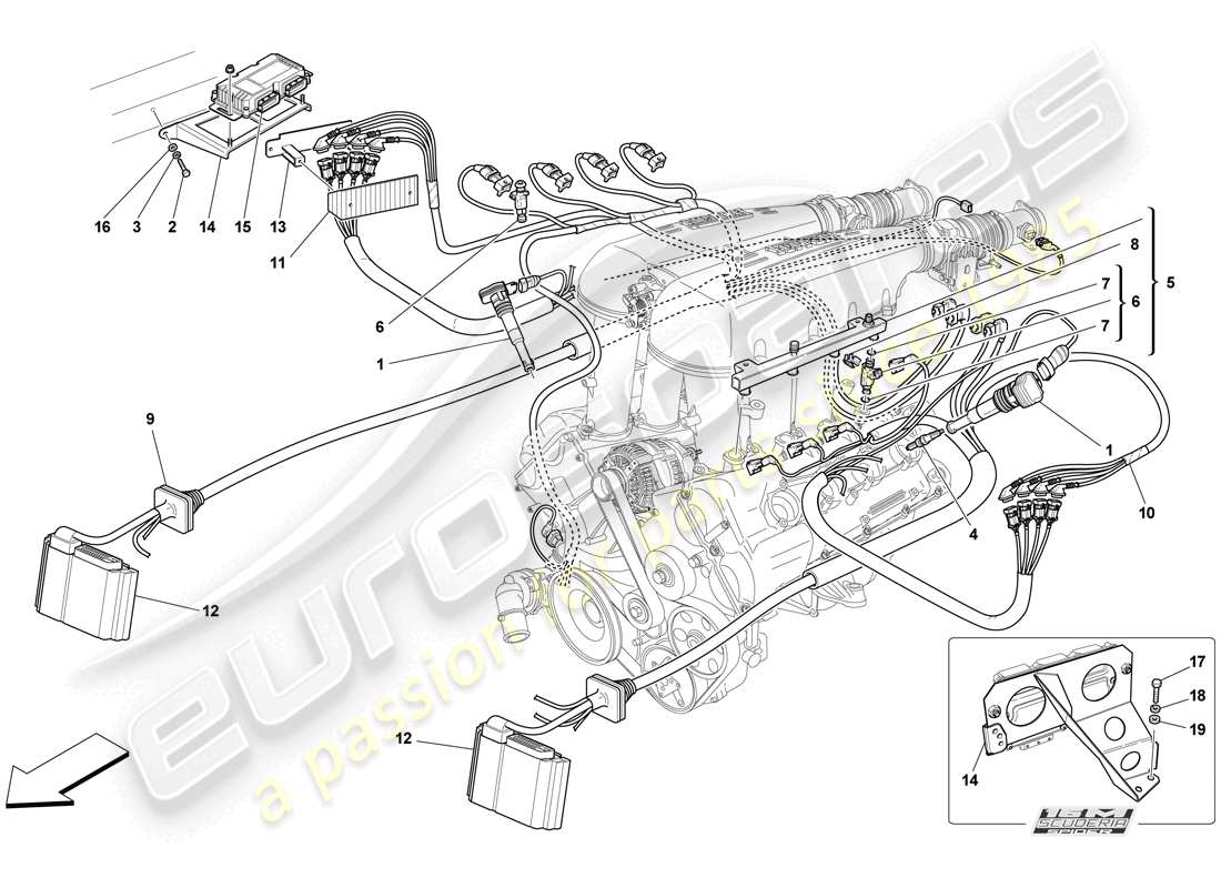 ferrari f430 scuderia spider 16m (rhd) injection - ignition system part diagram