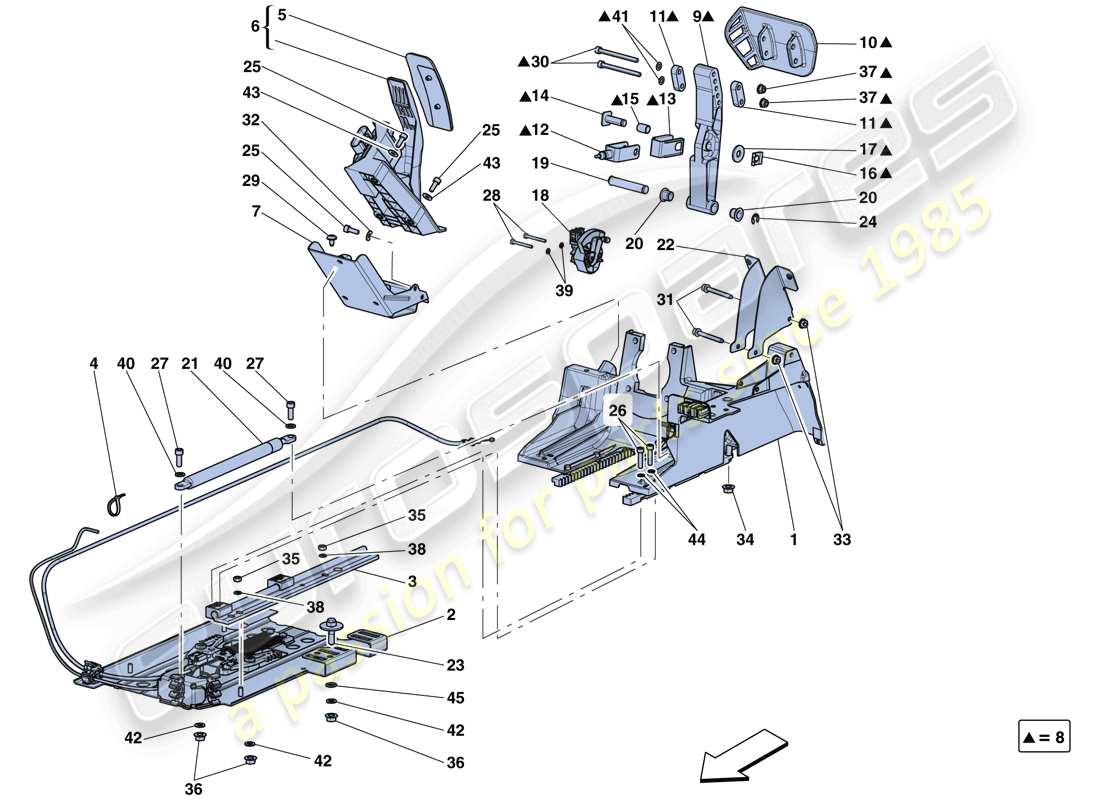 ferrari laferrari aperta (usa) pedal board part diagram