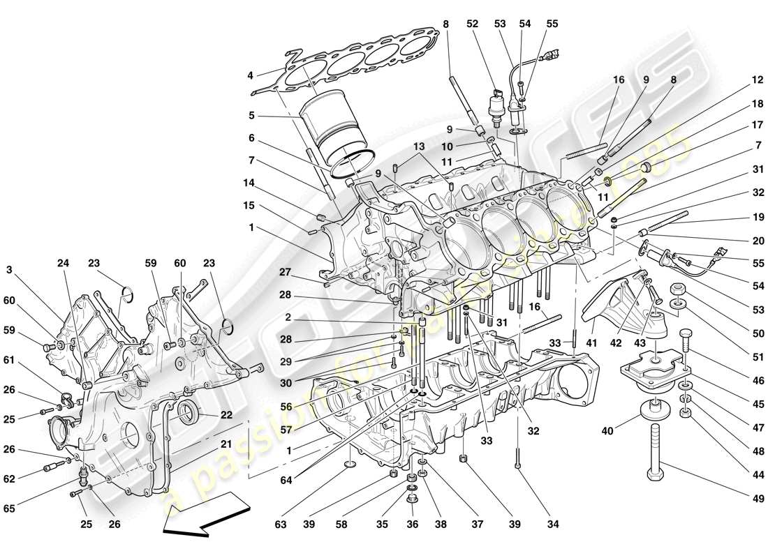 ferrari f430 scuderia (europe) crankcase part diagram