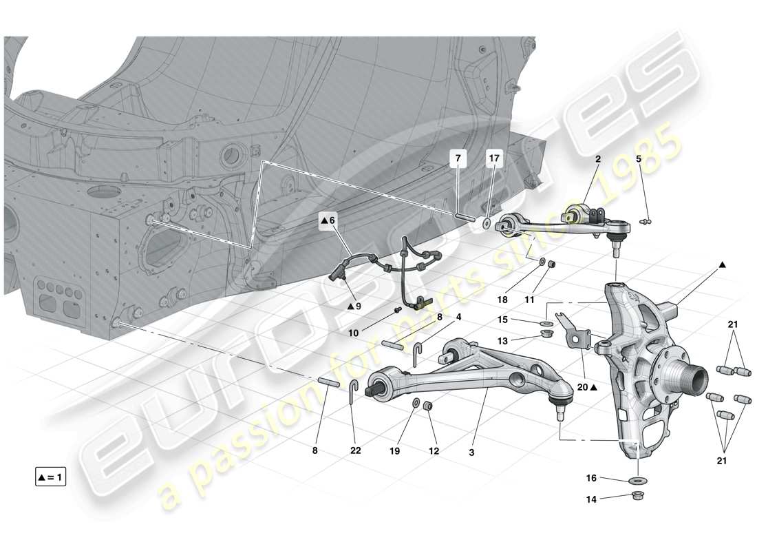 ferrari laferrari (europe) front suspension - arms part diagram