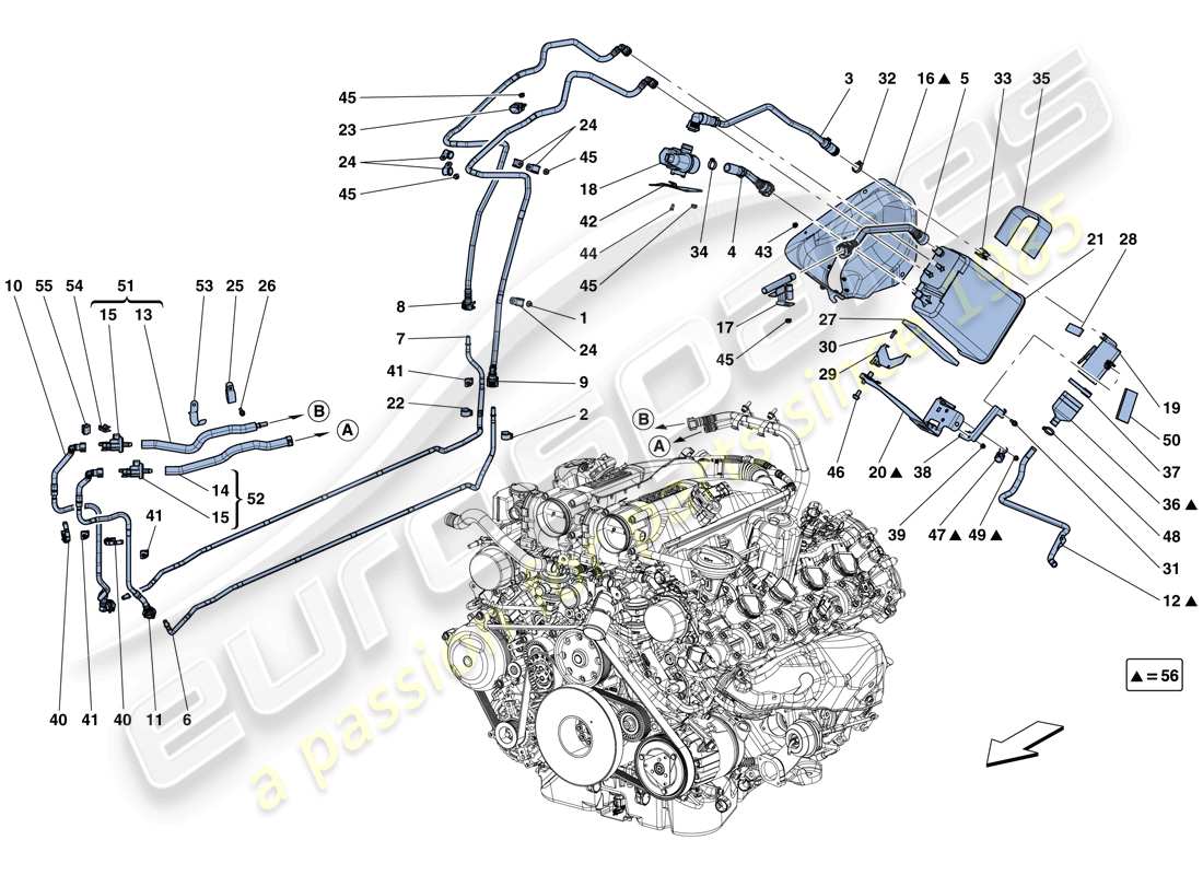 ferrari california t (europe) evaporative emissions control system parts diagram