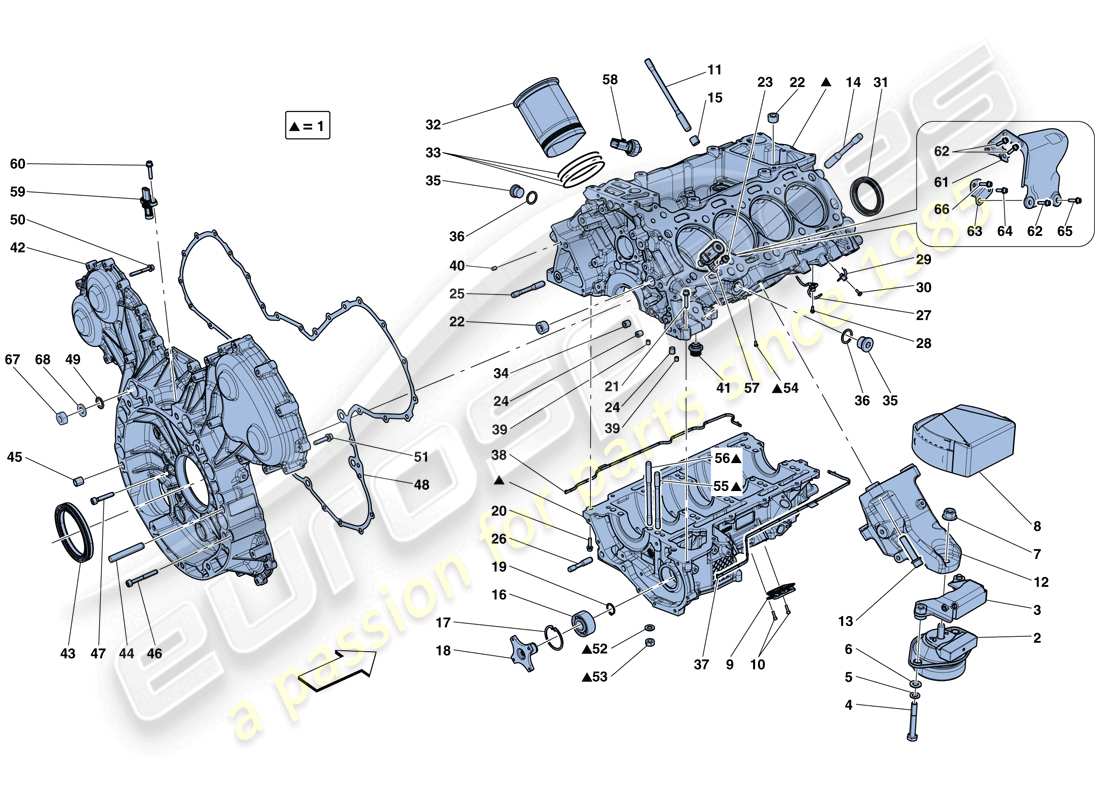 ferrari california t (europe) crankcase parts diagram