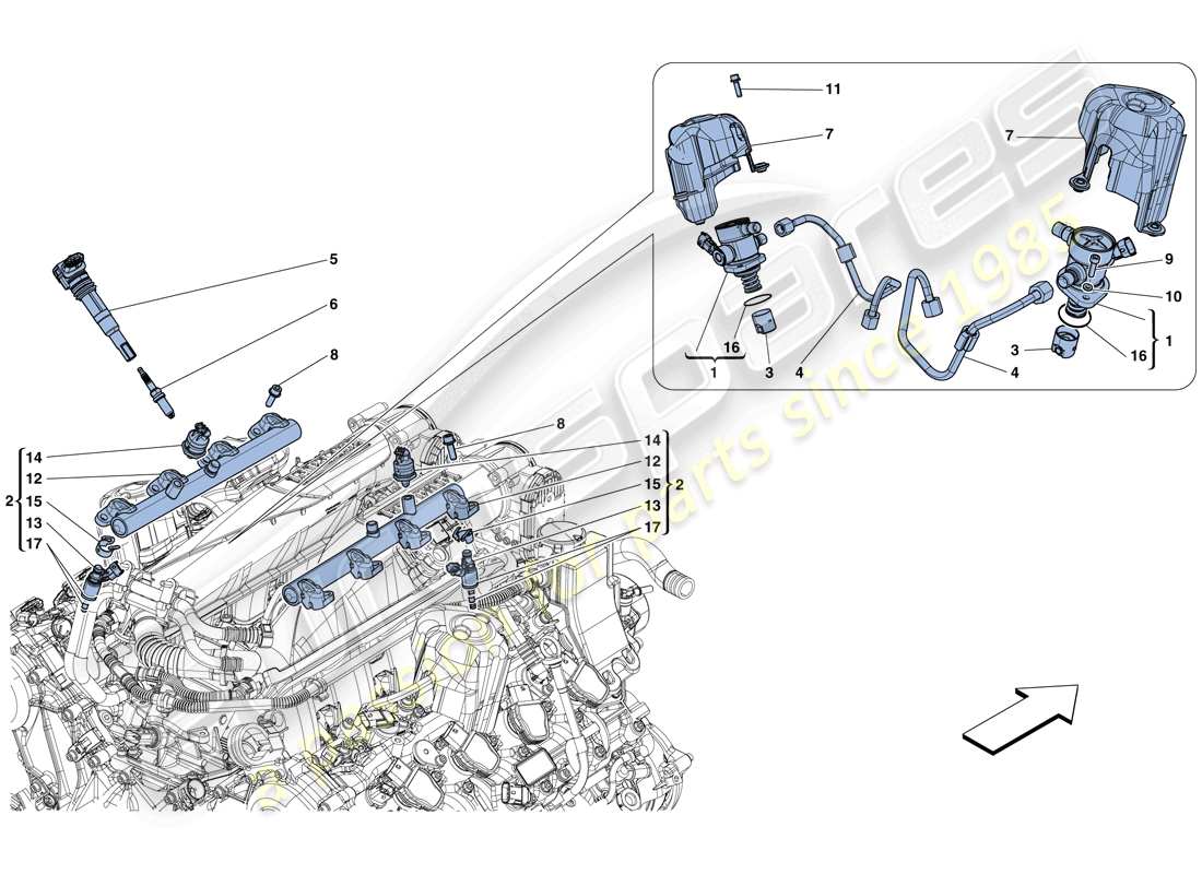 ferrari california t (europe) injection - ignition system part diagram