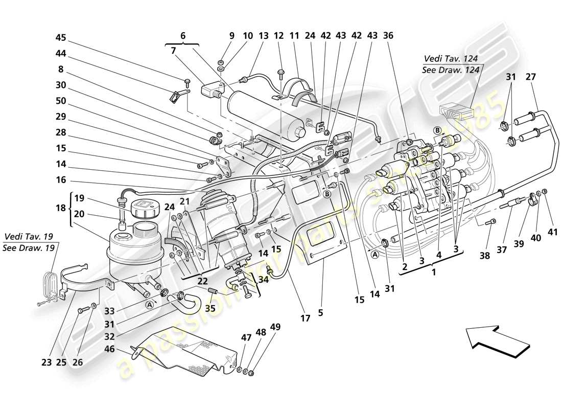 maserati trofeo power unit and tank part diagram