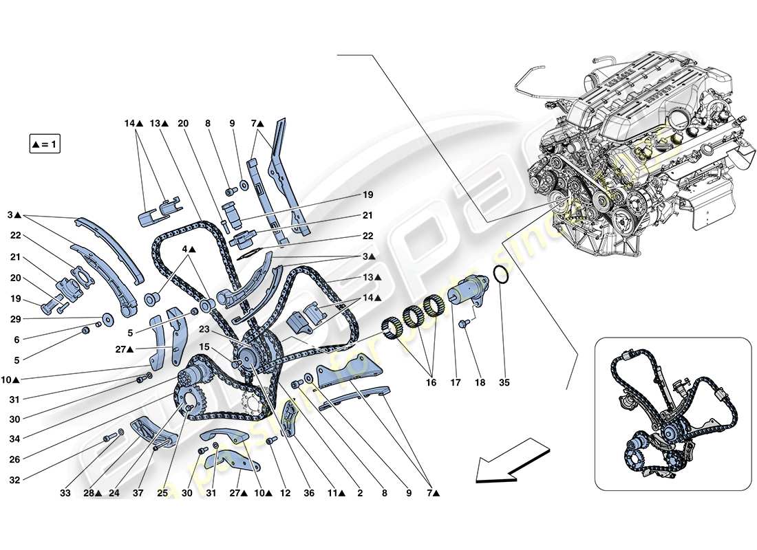 ferrari ff (rhd) timing system - drive part diagram