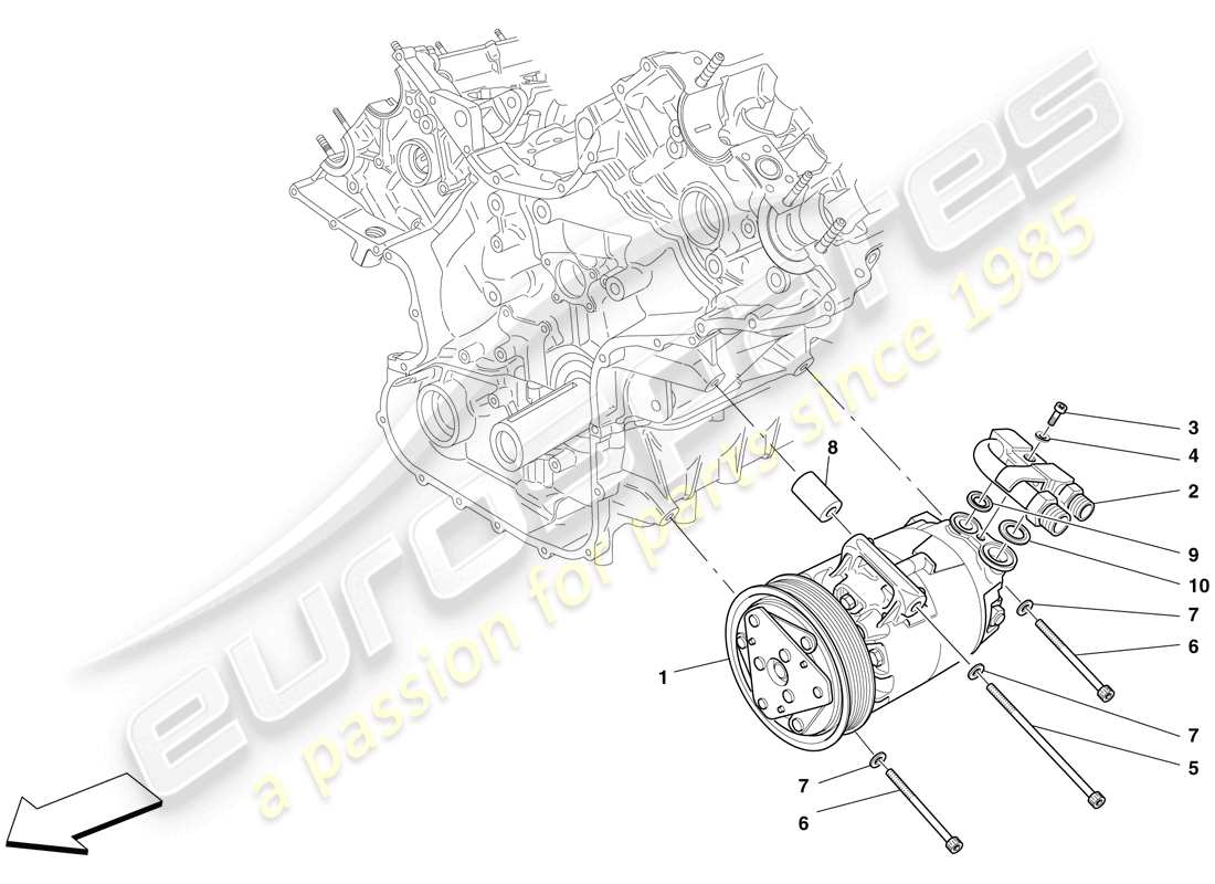 ferrari f430 spider (usa) ac system compressor part diagram