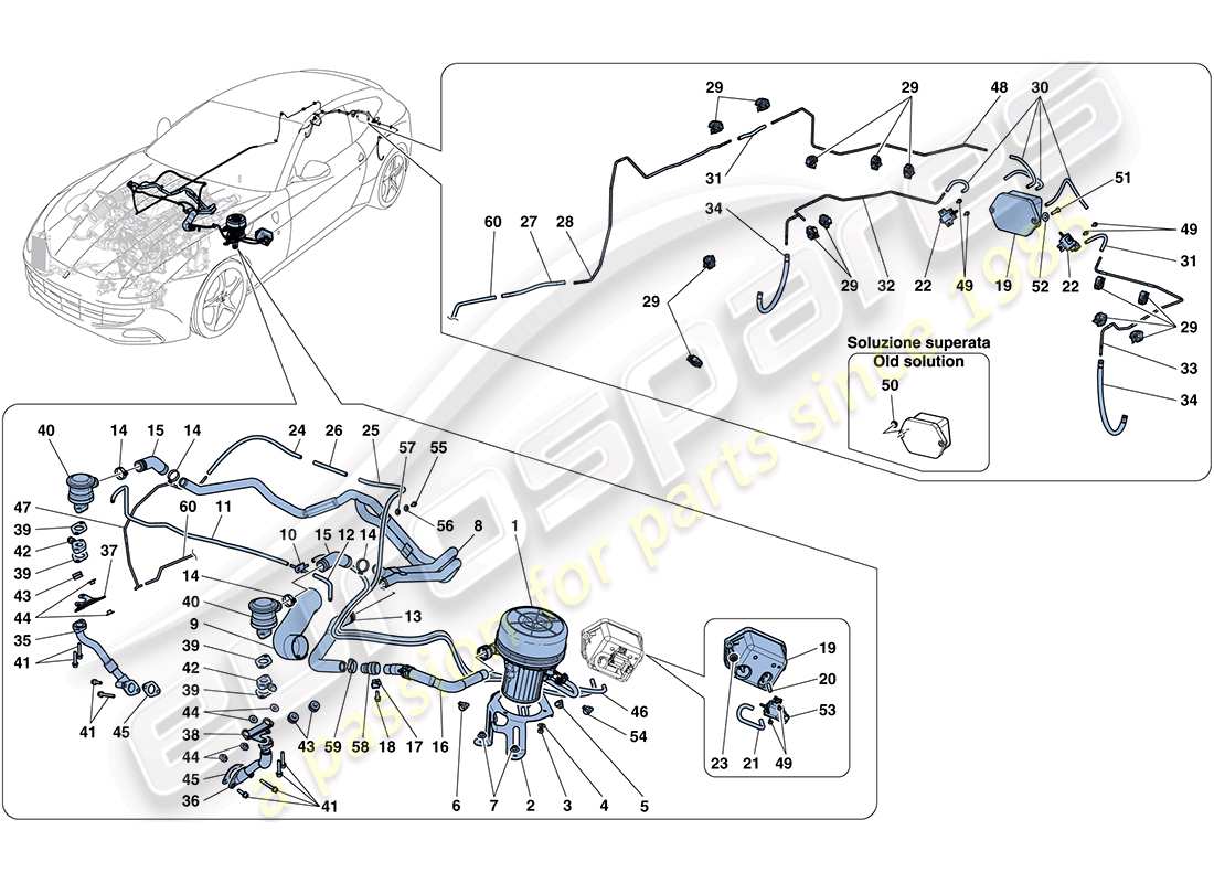 ferrari ff (rhd) secondary air system part diagram