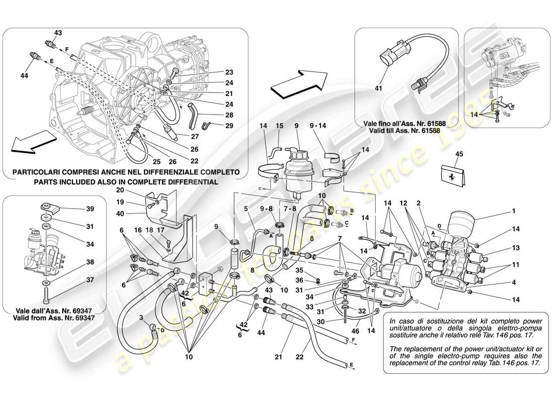 ferrari f430 spider (usa) power unit and tank part diagram