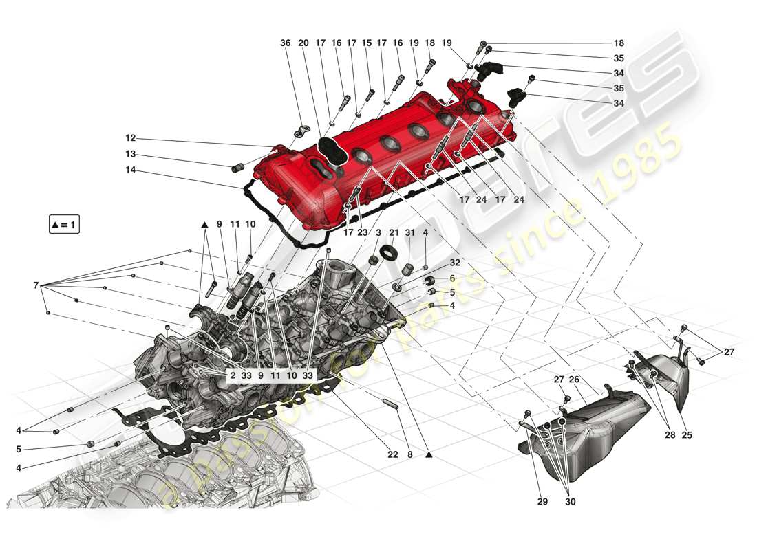 ferrari laferrari (europe) left hand cylinder head part diagram