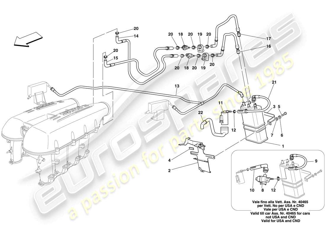 ferrari f430 spider (usa) evaporative emissions control system part diagram