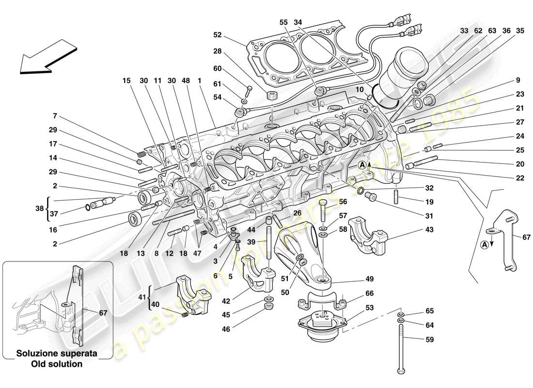 ferrari 612 sessanta (usa) crankcase part diagram