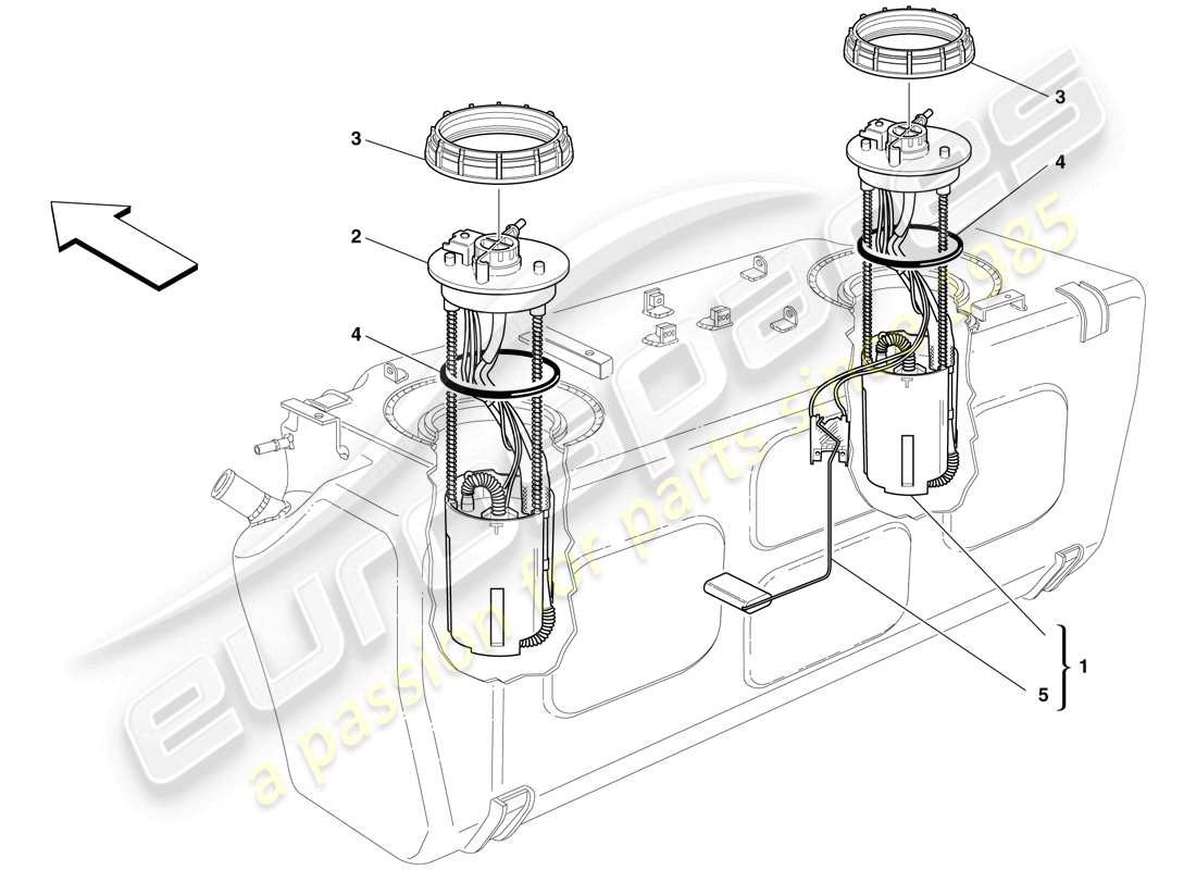 ferrari 612 sessanta (usa) fuel pump part diagram