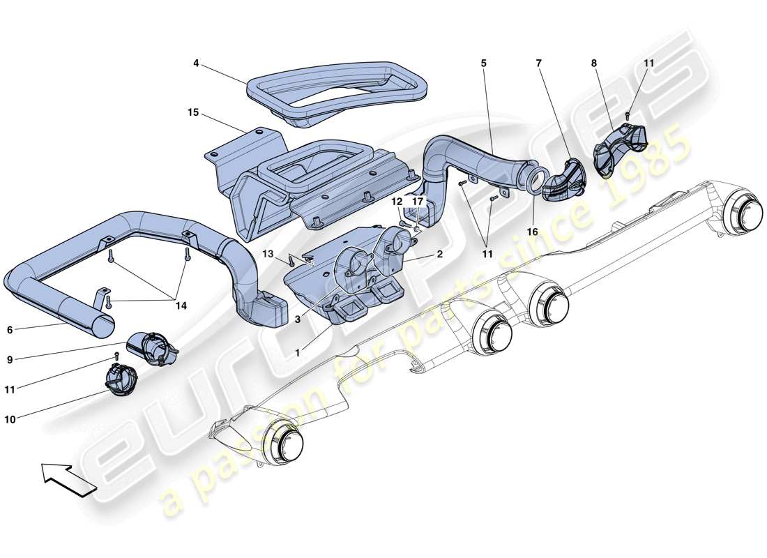 ferrari laferrari aperta (usa) dashboard air ducts part diagram