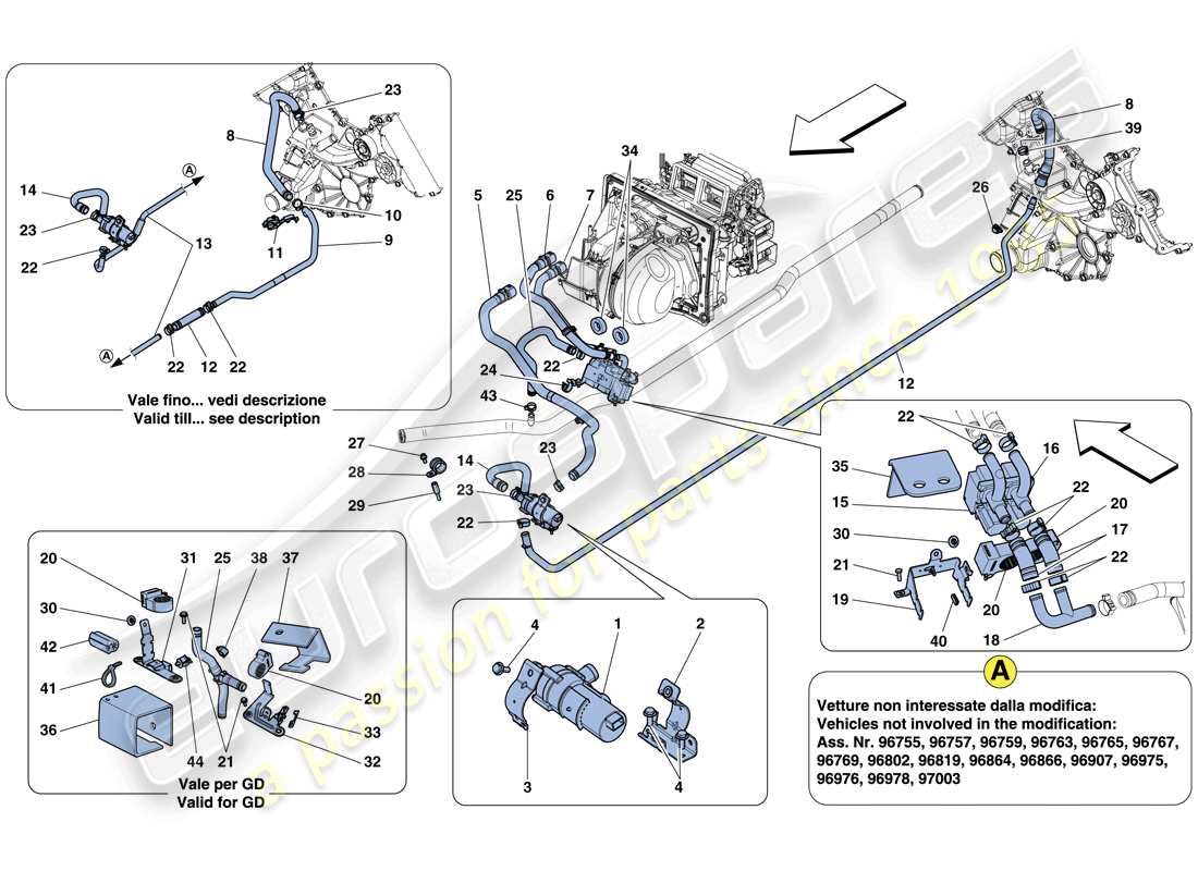 ferrari 458 italia (rhd) ac system - water part diagram