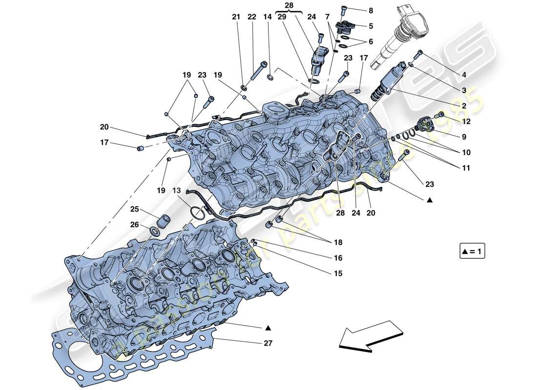 ferrari california t (europe) left hand cylinder head parts diagram