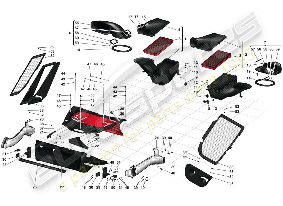 ferrari laferrari (europe) air intakes part diagram