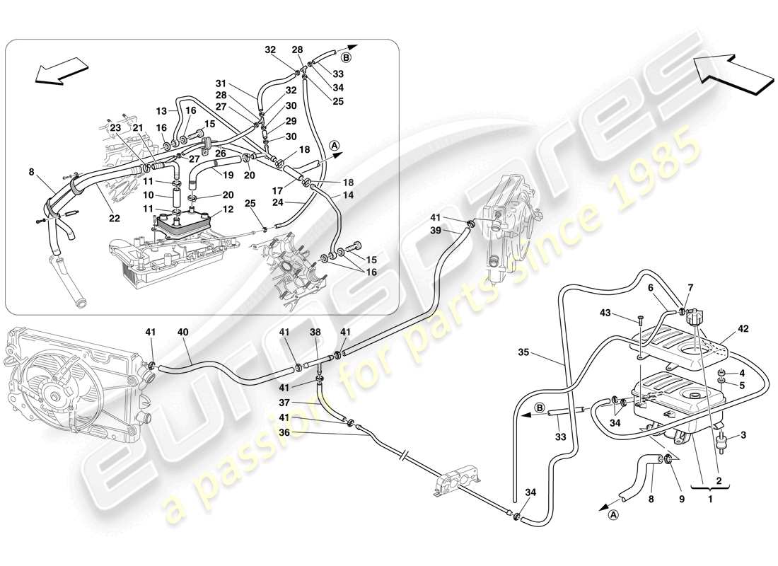 ferrari f430 scuderia (europe) header tank part diagram