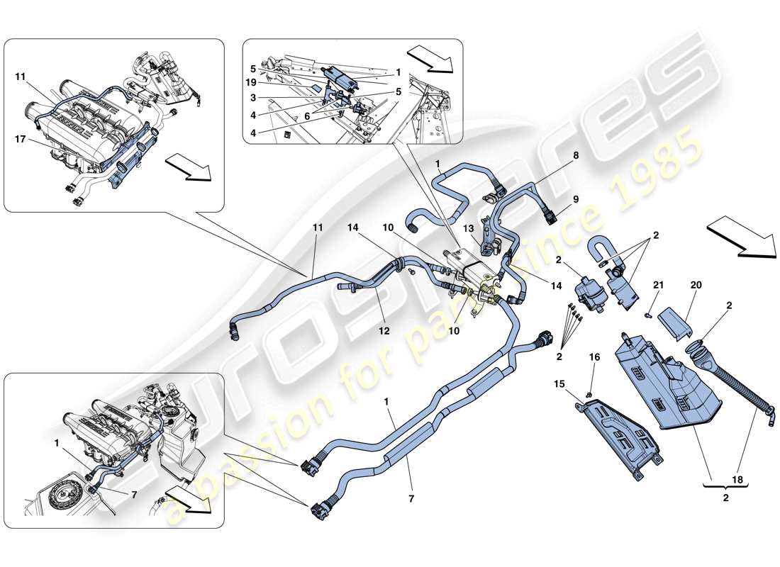 ferrari 458 spider (europe) evaporative emissions control system part diagram