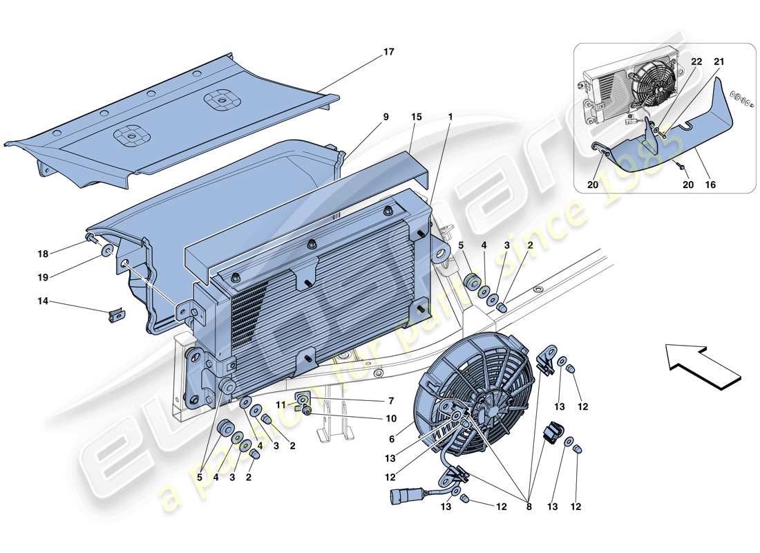 ferrari 458 speciale (rhd) gearbox oil cooling radiators part diagram