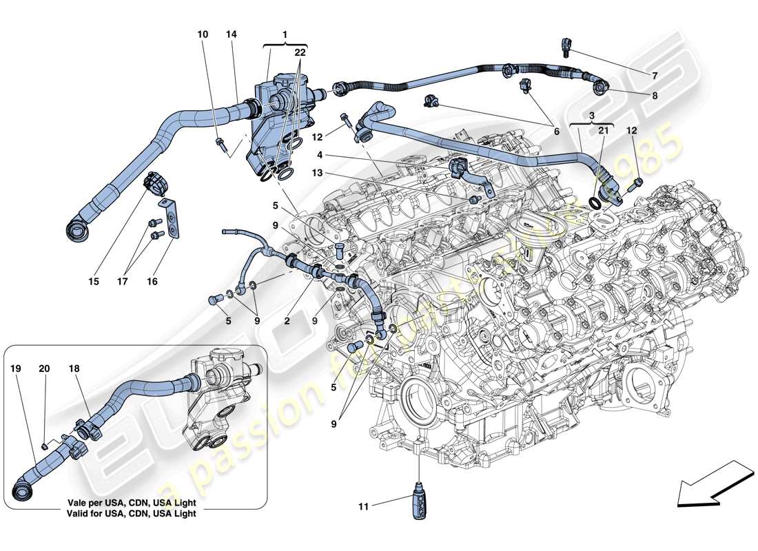 ferrari california t (europe) vents part diagram