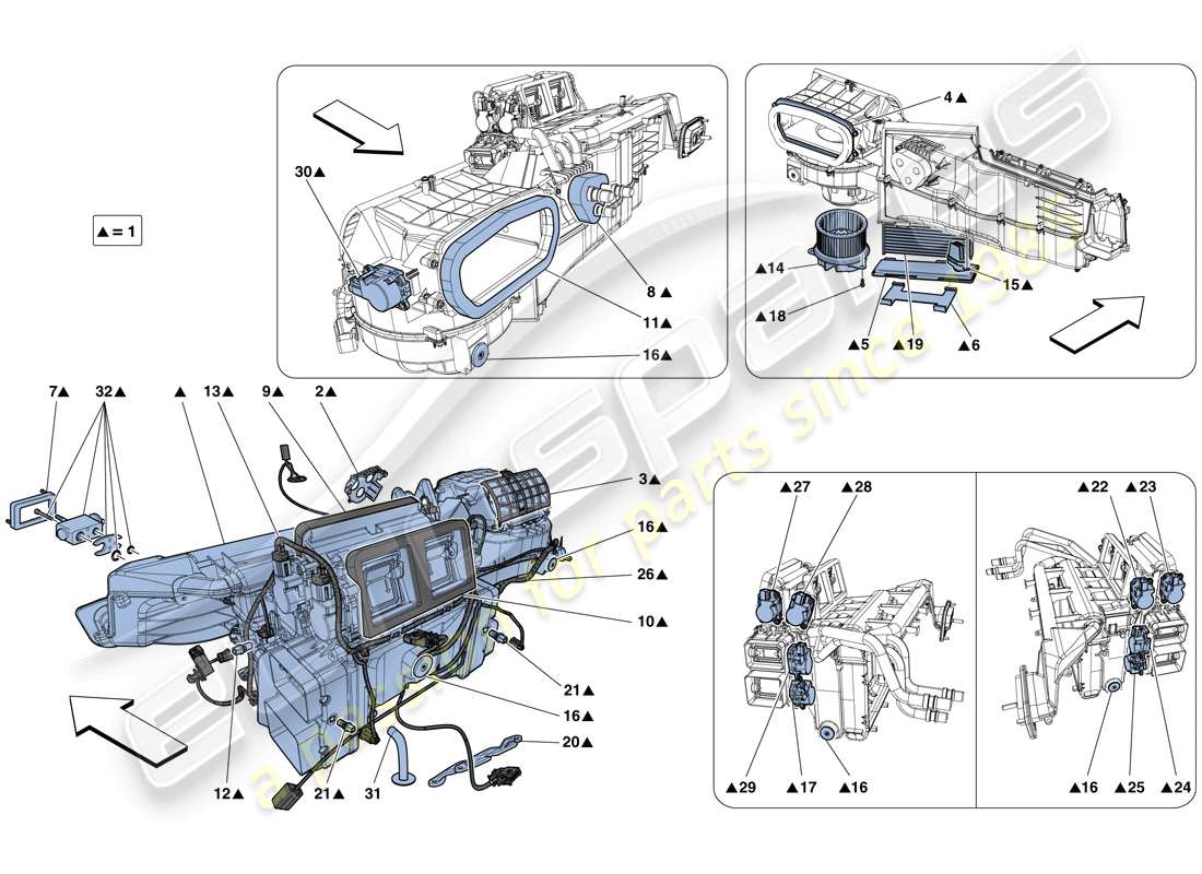 ferrari california t (europe) evaporator unit part diagram