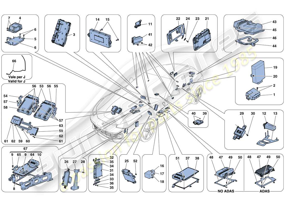 ferrari gtc4 lusso (rhd) vehicle ecus part diagram