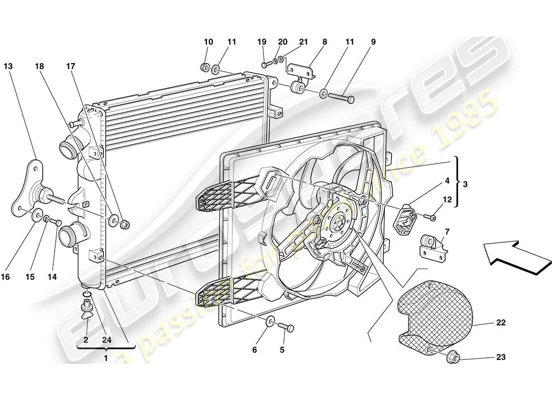 ferrari f430 coupe (europe) cooling system radiators part diagram