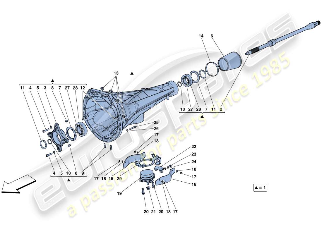 ferrari gtc4 lusso t (rhd) transmission housing part diagram