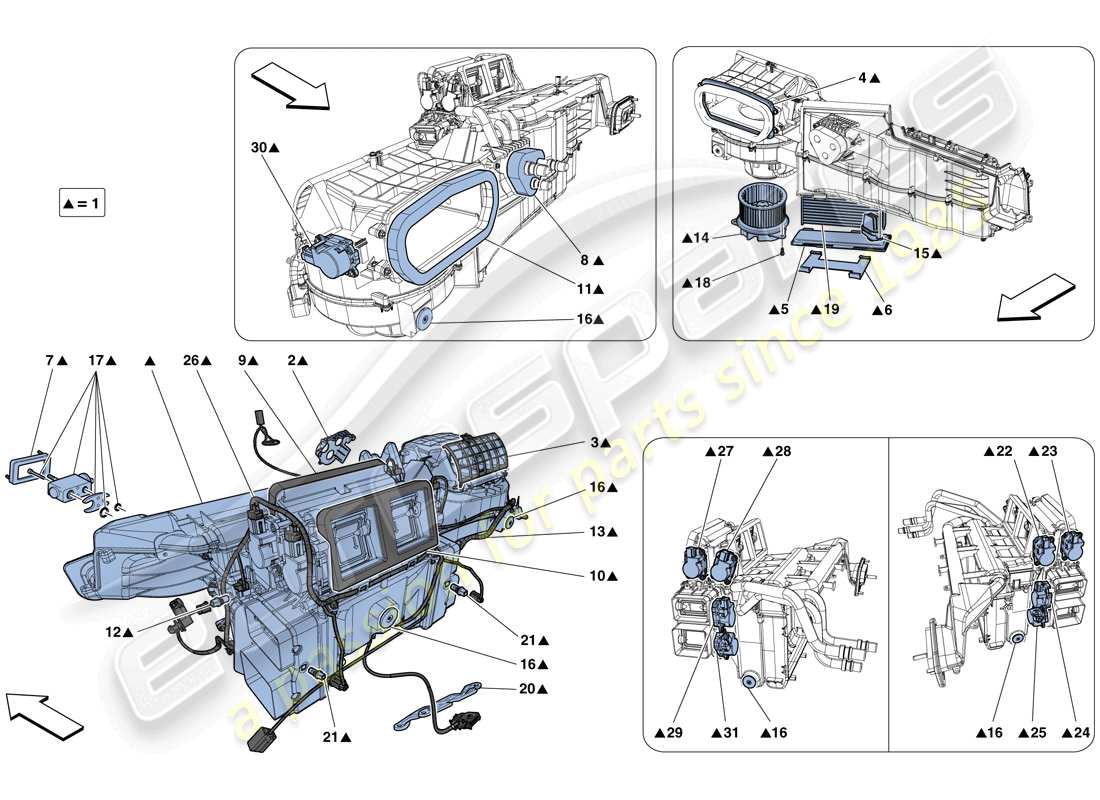 ferrari f12 tdf (europe) evaporator unit part diagram