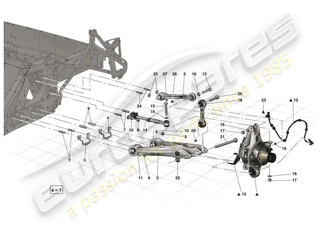 ferrari laferrari (europe) rear suspension - arms part diagram