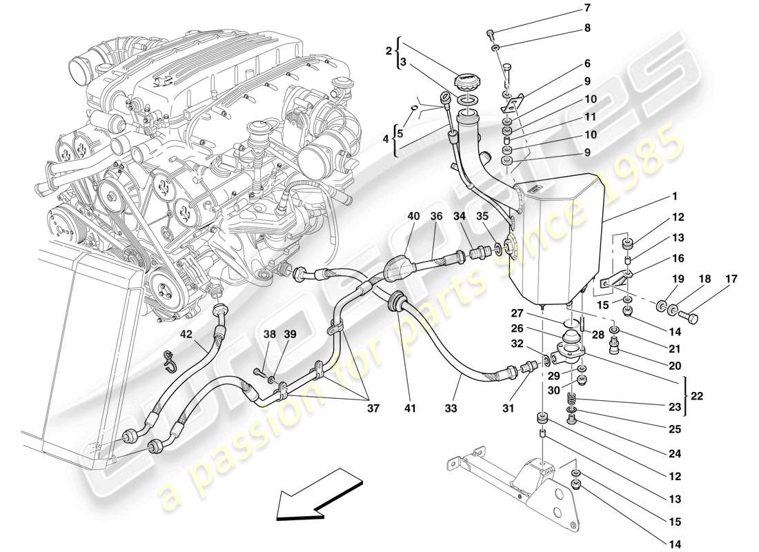 ferrari 612 sessanta (usa) lubrication system - tank part diagram