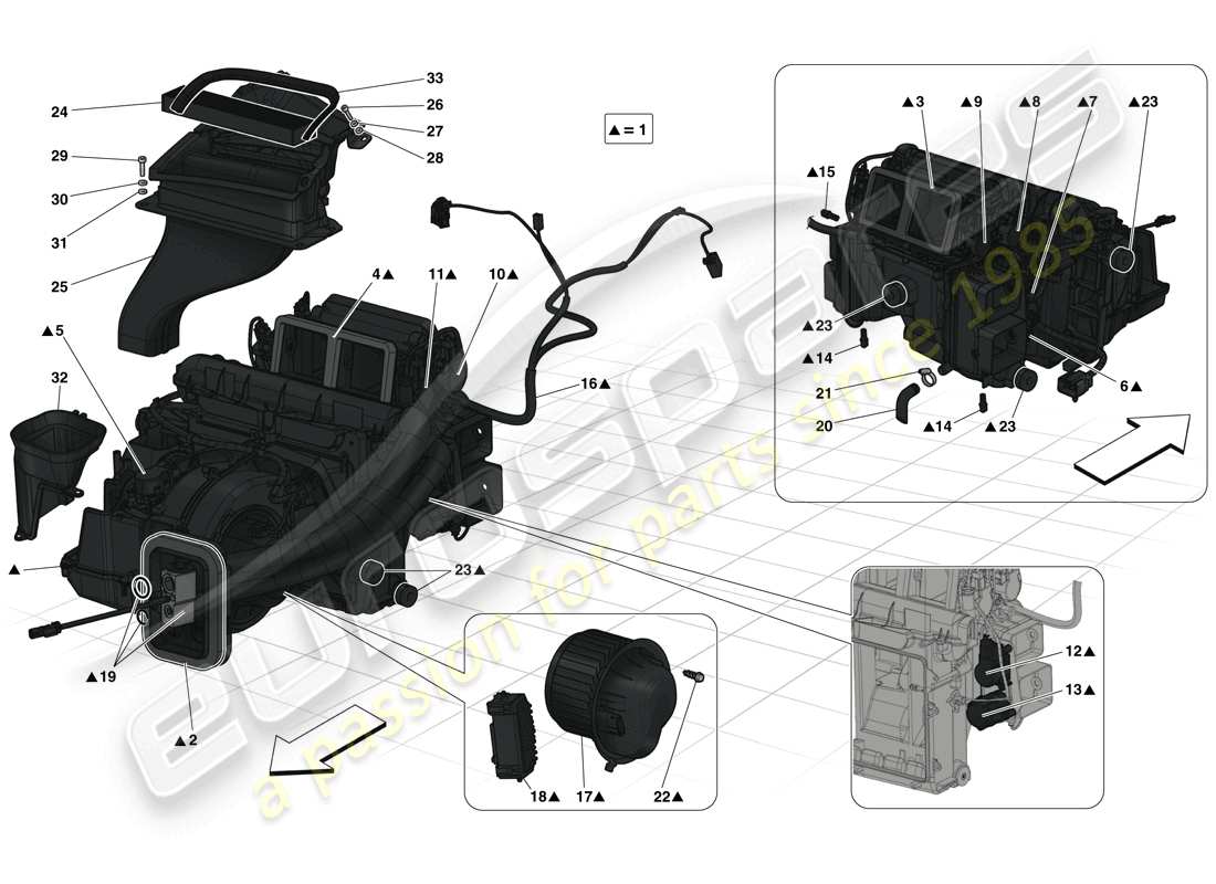 ferrari laferrari (europe) evaporator unit part diagram