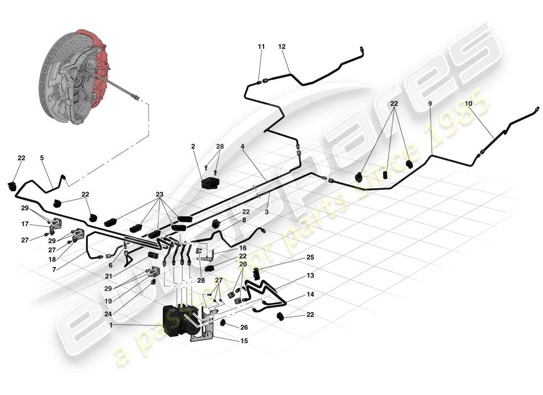 ferrari laferrari (europe) brake system part diagram