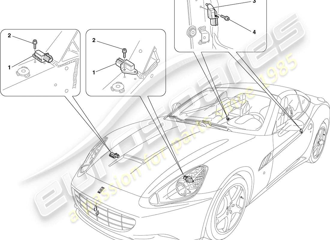 ferrari california (europe) airbag system part diagram