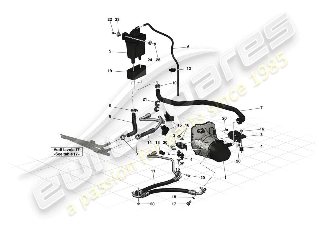 ferrari laferrari (europe) power steering pump and reservoir part diagram