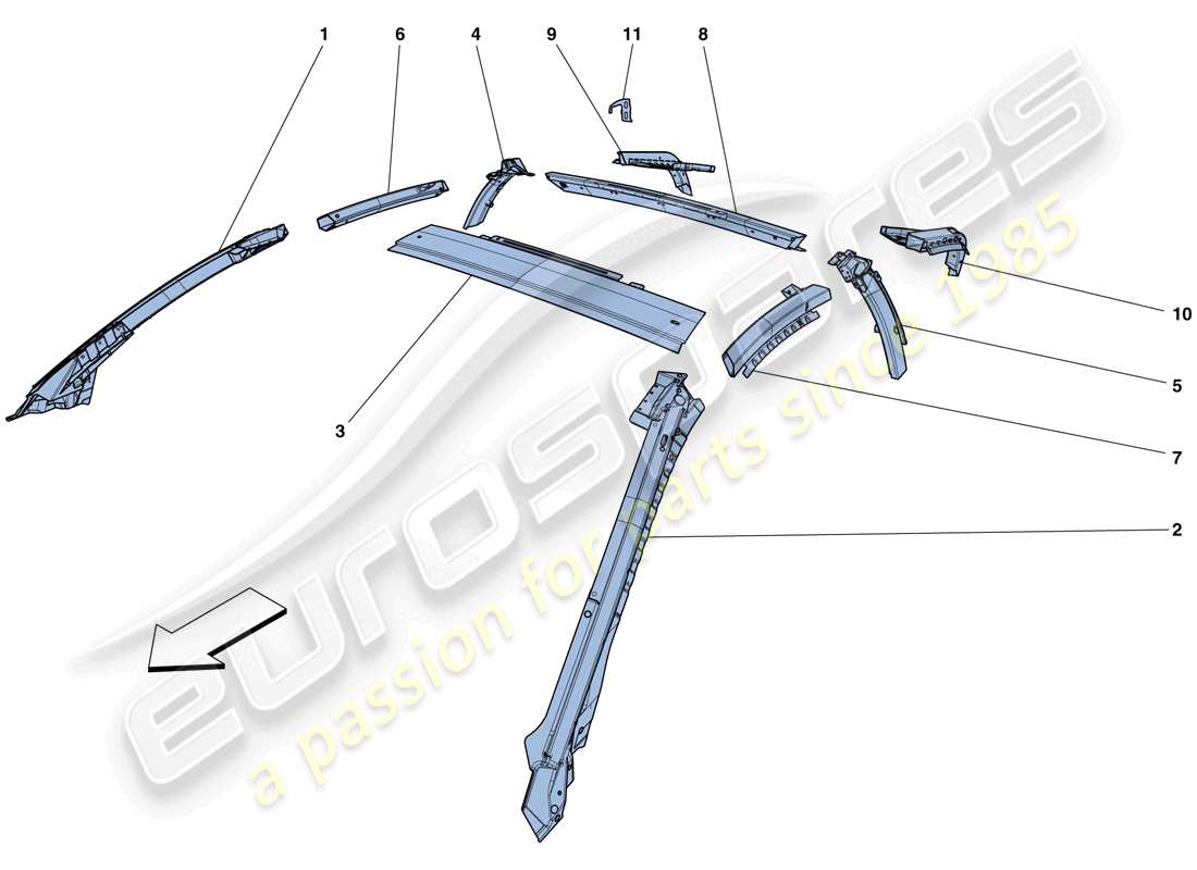 ferrari f12 berlinetta (rhd) greenhouse part diagram