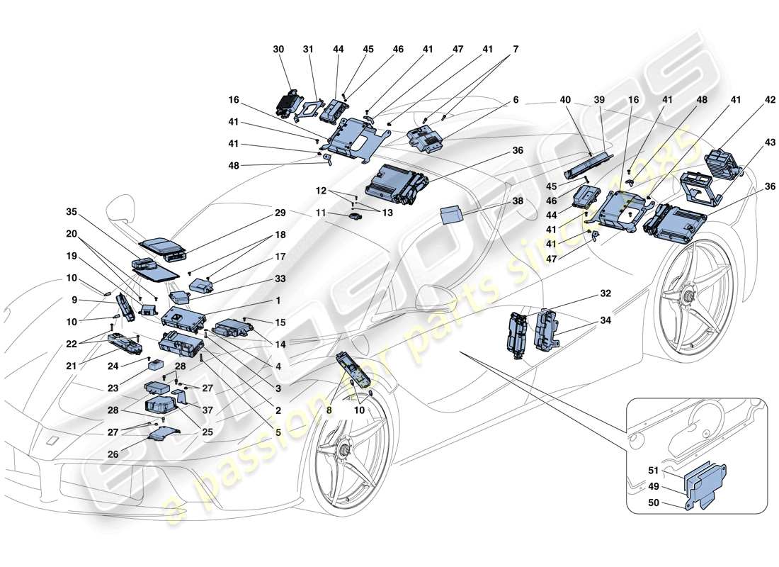 ferrari laferrari aperta (usa) vehicle ecus part diagram