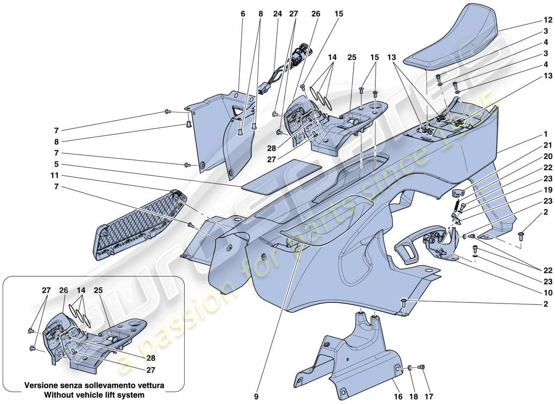 ferrari laferrari aperta (europe) passenger compartment trim and accessories part diagram