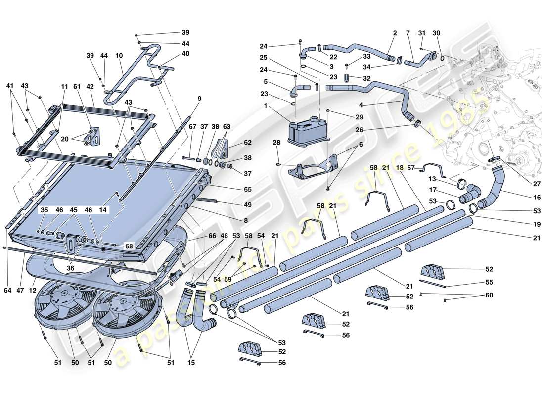 ferrari laferrari aperta (usa) cooling system part diagram