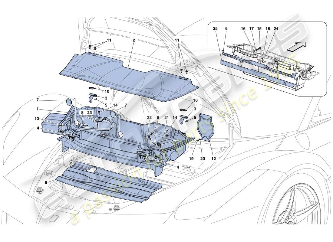 ferrari laferrari aperta (usa) luggage compartment mats part diagram